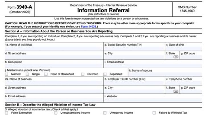 Can I fax Form 3949-A?
