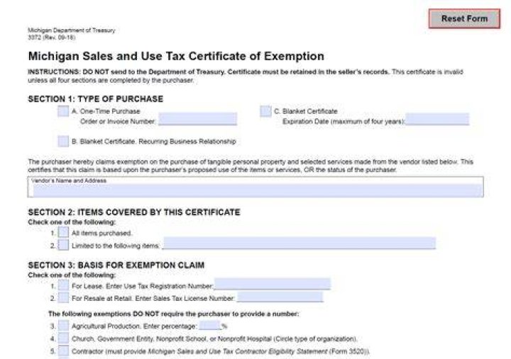 Does Michigan have a resale certificate?