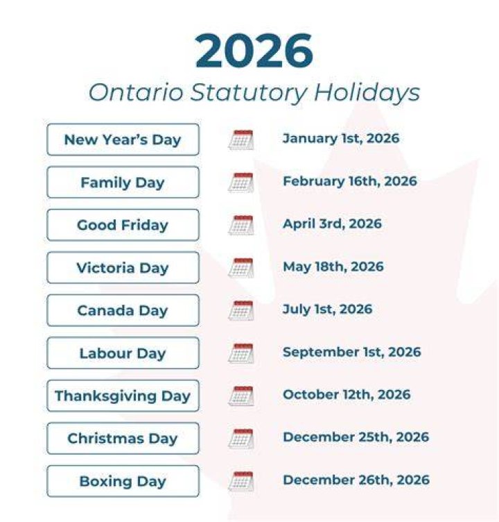 Is January 1st a stat holiday in Canada?