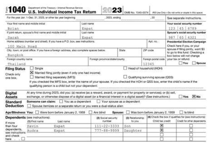 What do I need to include on my 1040 mail in?