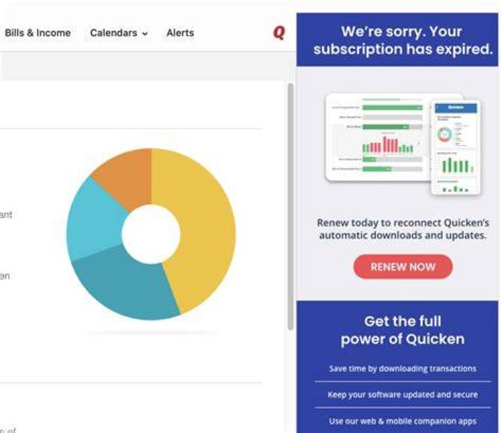 What happens after Quicken subscription expires?
