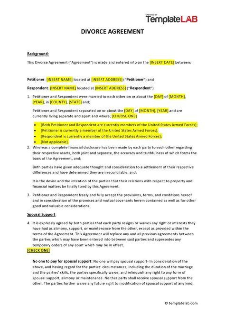 What is a Stipulation agreement in a divorce?
