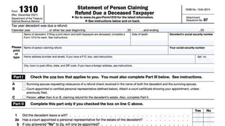 What is the purpose of form 1310?