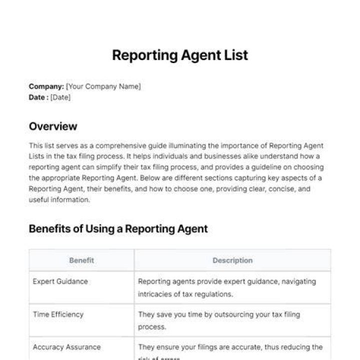Where do I send my reporting agent list?