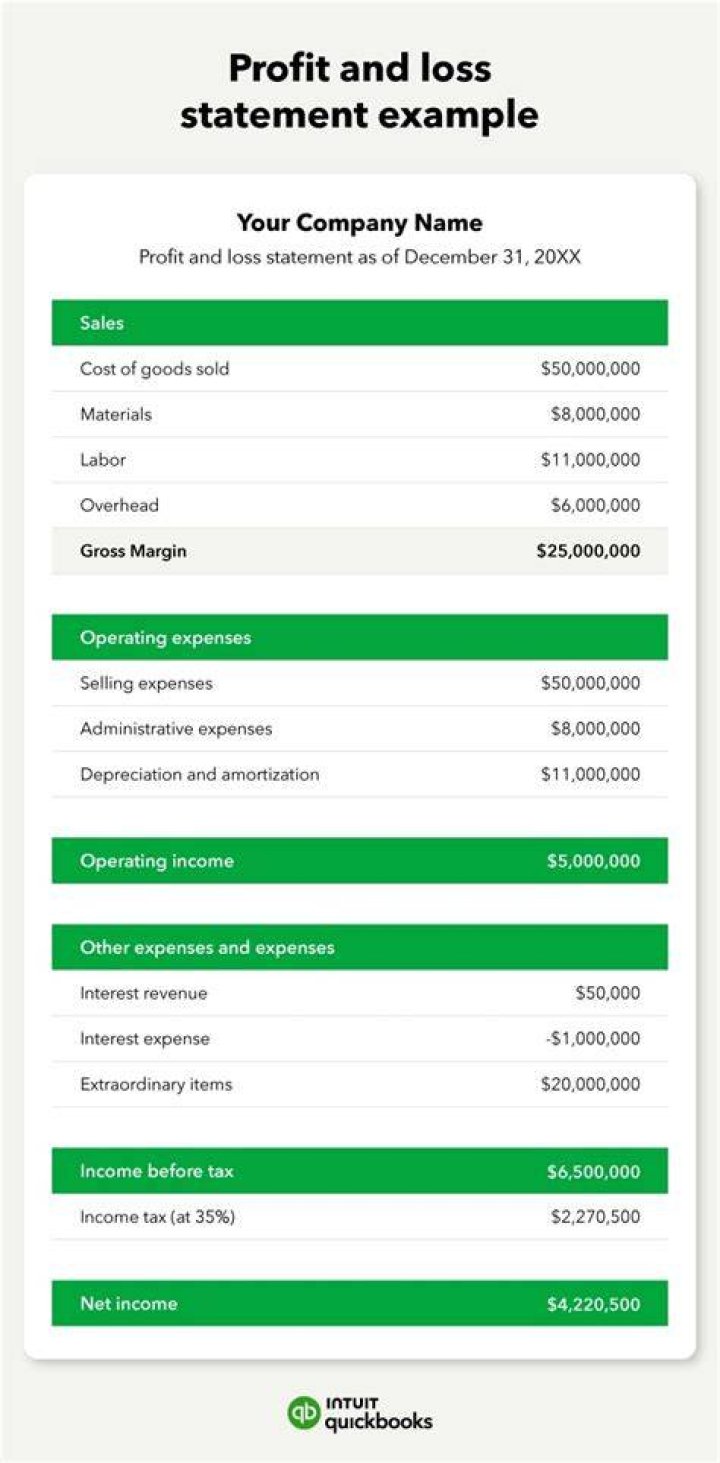 Where is profit and loss statement on tax return?